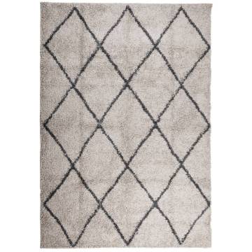 Shaggy Rug High Pile Beige & Anthracite 120x170 cm - Cozy Comfort