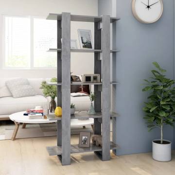 Concrete Grey Book Cabinet & Room Divider - 80x30x160 cm