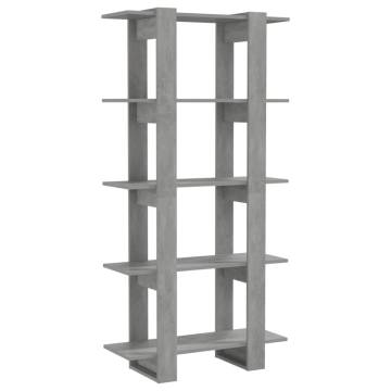 Concrete Grey Book Cabinet & Room Divider - 80x30x160 cm