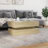 Modern Coffee Table with LED Lights in Sonoma Oak | Hipo Market