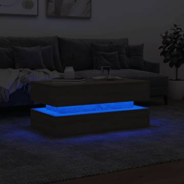 Modern Coffee Table with LED Lights in Sonoma Oak | Hipo Market