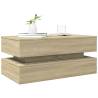 Modern Coffee Table with LED Lights in Sonoma Oak | Hipo Market