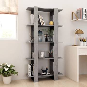 Concrete Grey Book Cabinet & Room Divider - 80x30x160 cm