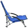 Folding Beach Chairs 2 pcs Blue Fabric - Hipomarket