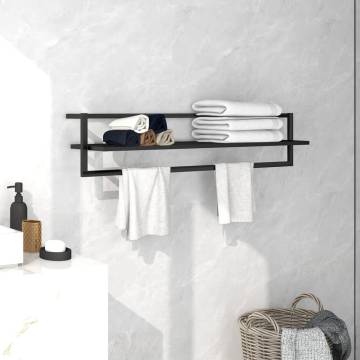 Stylish Black Iron Towel Rack | 95x25x22 cm for Your Bathroom