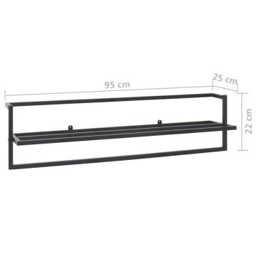 Stylish Black Iron Towel Rack | 95x25x22 cm for Your Bathroom