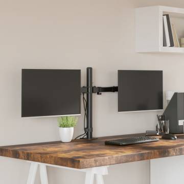 Dual Monitor Stand Black Steel VESA 75/100 mm - Hipomarket UK