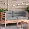 Garden Sofa Corner with Cushions - Solid Wood Douglas