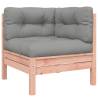 Garden Sofa Corner with Cushions - Solid Wood Douglas