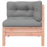 Garden Sofa Corner with Cushions - Solid Wood Douglas