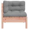 Garden Sofa Corner with Cushions - Solid Wood Douglas