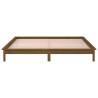 LED Bed Frame Honey Brown 140x190 cm - Solid Pine Wood