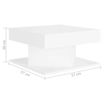 Stylish White Coffee Table - 57x57x30 cm Engineered Wood