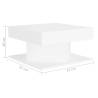 Stylish White Coffee Table - 57x57x30 cm Engineered Wood