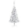 Artificial Pre-lit Christmas Tree with Ball Set Silver 150 cm PET Colour silver and grey Size 150 x 75 cm Quantity in Package 1 Number of Branch Tips 