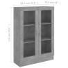 Vitrine Cabinet Concrete Grey 82.5x30.5x115 cm | Hipomarket