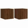 Stylish Brown Oak TV Wall Cabinets with LED Lights – 2 pcs