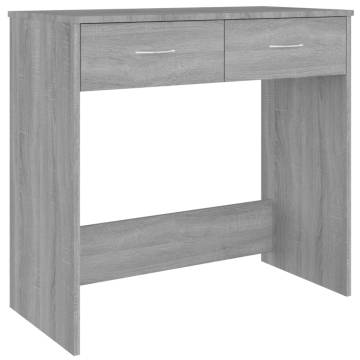 Elegant Grey Sonoma Desk - 80x40x75 cm Engineered Wood