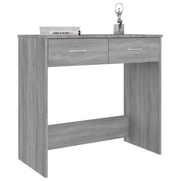 Elegant Grey Sonoma Desk - 80x40x75 cm Engineered Wood