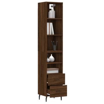 Highboard Brown Oak 34.5x34x180 cm - Stylish & Durable Storage