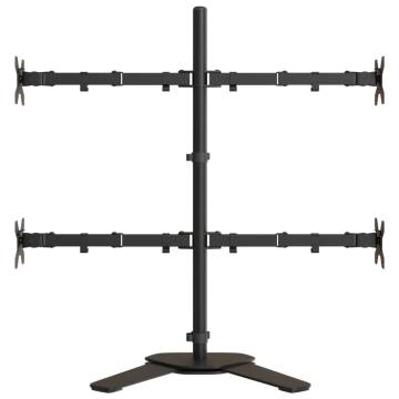 Adjustable Monitor Mount - Black Steel VESA 75/100 mm