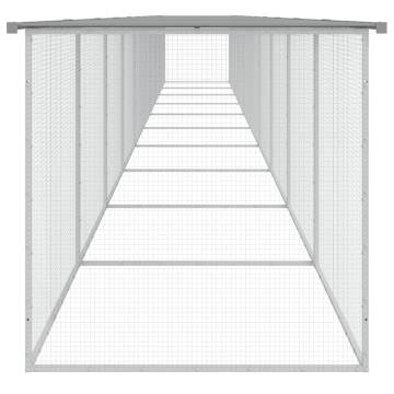 Light Grey Chicken Cage with Roof - Galvanised Steel 1003x98x90cm