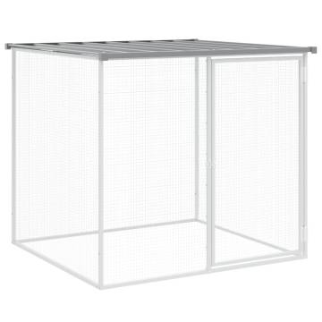 Light Grey Chicken Cage with Roof - Galvanised Steel 1003x98x90cm