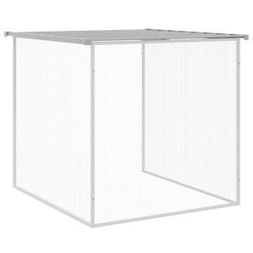 Light Grey Chicken Cage with Roof - Galvanised Steel 1003x98x90cm