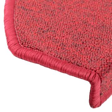 Carpet Stair Treads Set of 15 - Bordeaux Red | HipoMarket