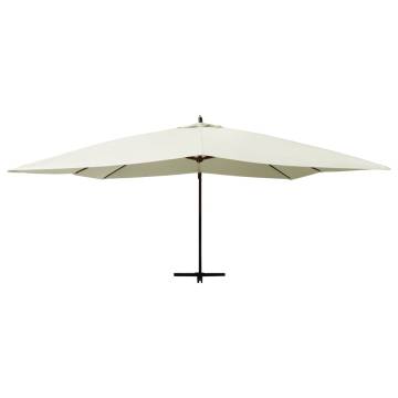 Cantilever Umbrella with Wooden Pole | 400x300 cm Sand White