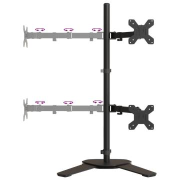 Adjustable Monitor Mount - Black Steel VESA 75/100 mm