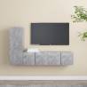 3 Piece TV Cabinet Set Concrete Grey Engineered Wood Colour concrete grey Quantity in Package 3 Width 60 cm 