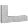 3 Piece Concrete Grey TV Cabinet Set | Stylish Storage Solution