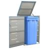 Single Wheelie Bin Shed 69x77.5x112.5 cm Stainless Steel Colour blue Size 1 bin Number of bins 1 