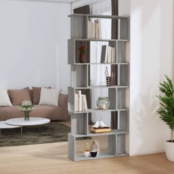 Book Cabinet Room Divider Grey Sonoma - 80x24x192 cm