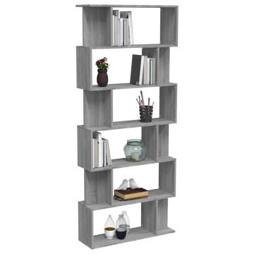 Book Cabinet Room Divider Grey Sonoma - 80x24x192 cm