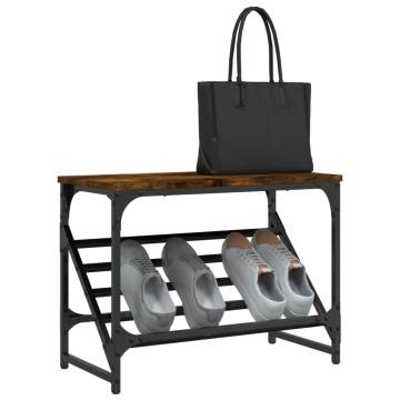 Shoe Rack Smoked Oak 60x30x45 cm - Stylish & Durable Storage