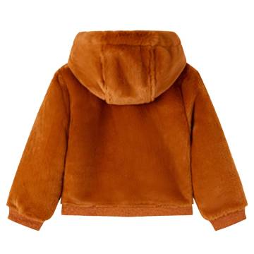 Kids' Hooded Faux Fur Jacket - Cognac 104 | Hipomarket