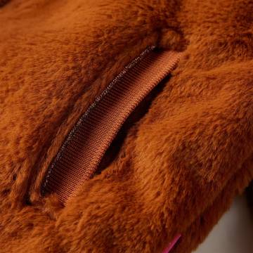 Kids' Hooded Faux Fur Jacket - Cognac 104 | Hipomarket