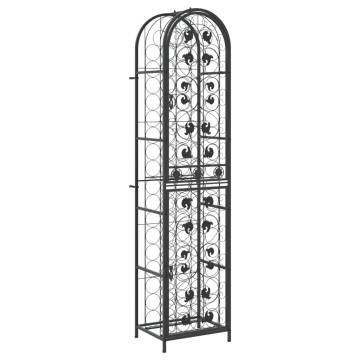 Stylish 73 Bottle Wine Rack - Wrought Iron Black 45x36x200 cm