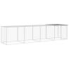 Light Grey Chicken Cage with Roof - Galvanised Steel - 403x98x90cm