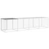 Light Grey Chicken Cage with Roof - Galvanised Steel - 403x98x90cm