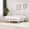 Bed Frame White Solid Wood 200x200 cm Colour white Size 200 x 200 cm 