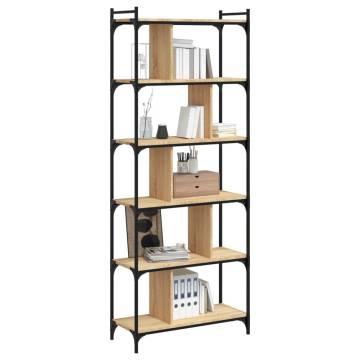 6-Tier Sonoma Oak Bookcase - Stylish & Durable Storage Solution