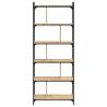 6-Tier Sonoma Oak Bookcase - Stylish & Durable Storage Solution