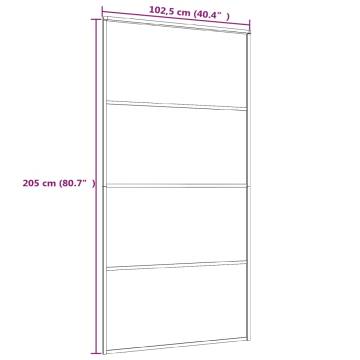 Sliding Door Frosted ESG Glass & Aluminium 102.5x205 cm White