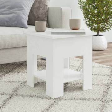 Stylish High Gloss White Coffee Table - 40x40x42 cm