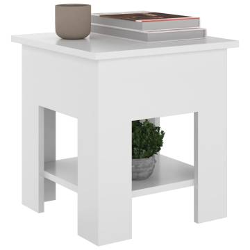 Stylish High Gloss White Coffee Table - 40x40x42 cm