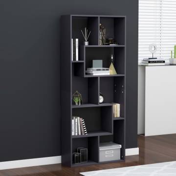 Stylish Grey Book Cabinet - 67x24x161 cm Engineered Wood