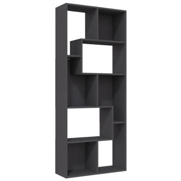 Stylish Grey Book Cabinet - 67x24x161 cm Engineered Wood